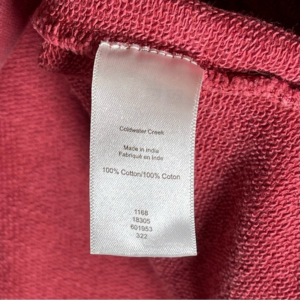 Coldwater Creek Women’s Crimson Floral Embroidered Sweatshirt Sz3X - Picture 6 of 6